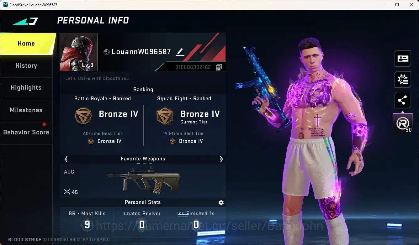 Blood Strike Accounts ASIA | 1 Collab Enzo Striker|1 Legendary Gun: MP5- image 1