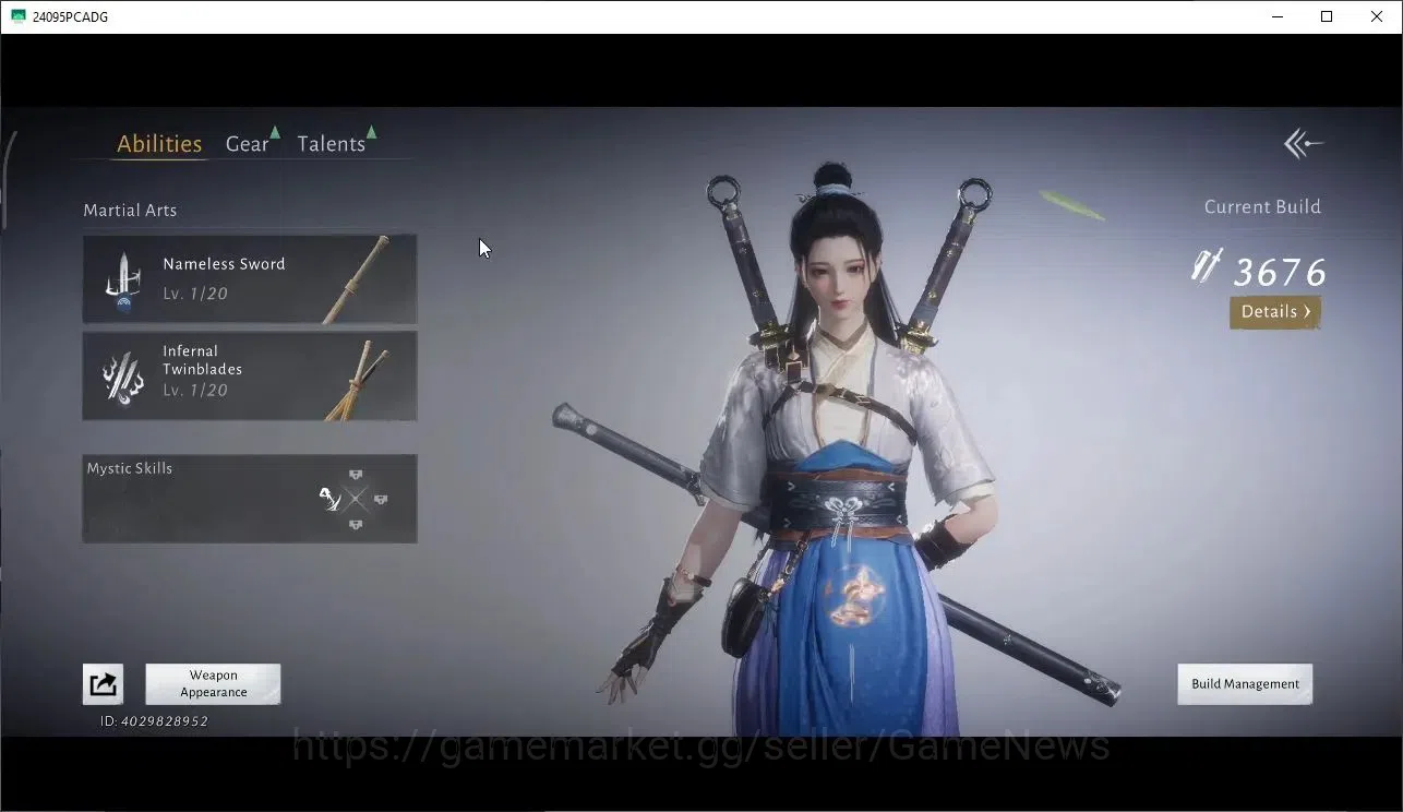 Where Winds Meet Accounts GLOBAL|Lv 5|GS 3676|1 Harmonic Core|Nameless Sword image 6
