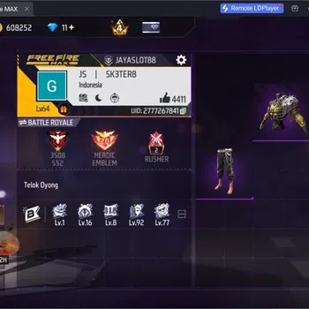 Free Fire Accounts Indonesia | 2 EVO (SCAR Lv7, M1014 Lv4)| M1887- Emerald Power,Bunny's Order,1 More| 2 Backpack Bunny