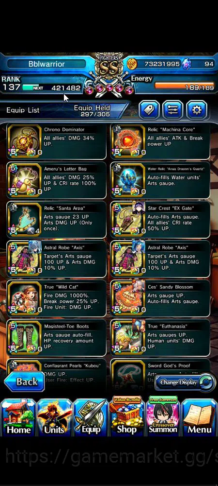 Grand Summoners Accounts Global|Rank 137|3 sp art+31 Ascend|[Roy,Inumuta,Is image 4