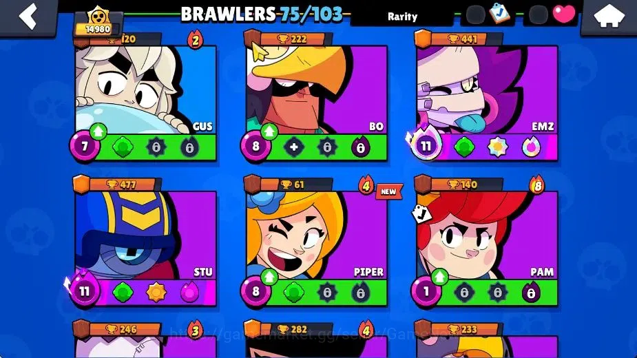 Brawl Stars Accounts 14980 Trophy|7665 Bling|75 Brawlers 17 Max|2 Hyper image 12