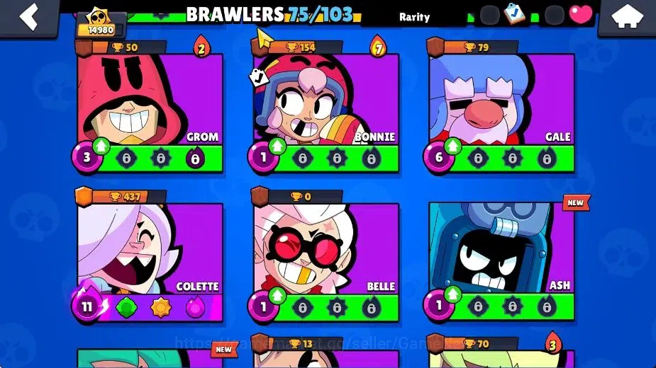 Brawl Stars Accounts 14980 Trophy|7665 Bling|75 Brawlers 17 Max|2 Hyper image 14
