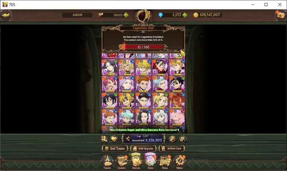 The Seven Deadly Sins: Grand Cross Accounts GLOBAL|3,1M CC|1,137 DM+12 LS|2 LR+8 UR|Helbram,El image 2