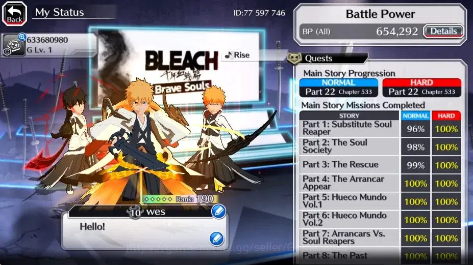 Bleach: Brave Souls Accounts [GLOBAL]40K Orb|2 New Renewed Ichigo,Ichigo 10th A image 4