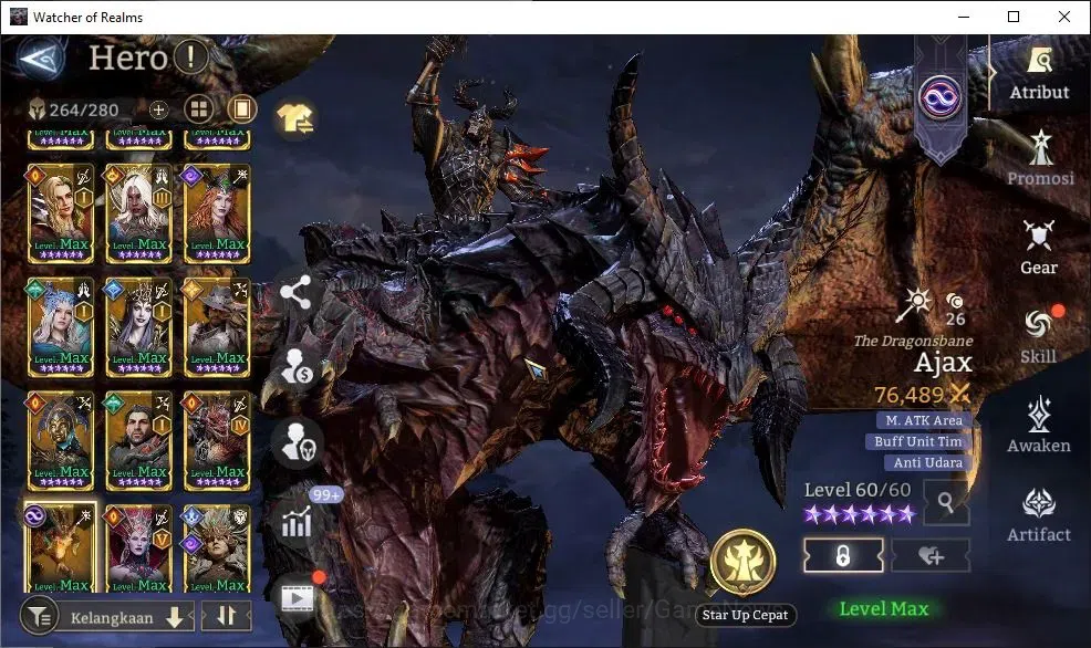 Watcher of Realms Accounts GLOBAL 60x|Lv 89|10M Power|15 Lord[OrenA4,PrateusA image 20