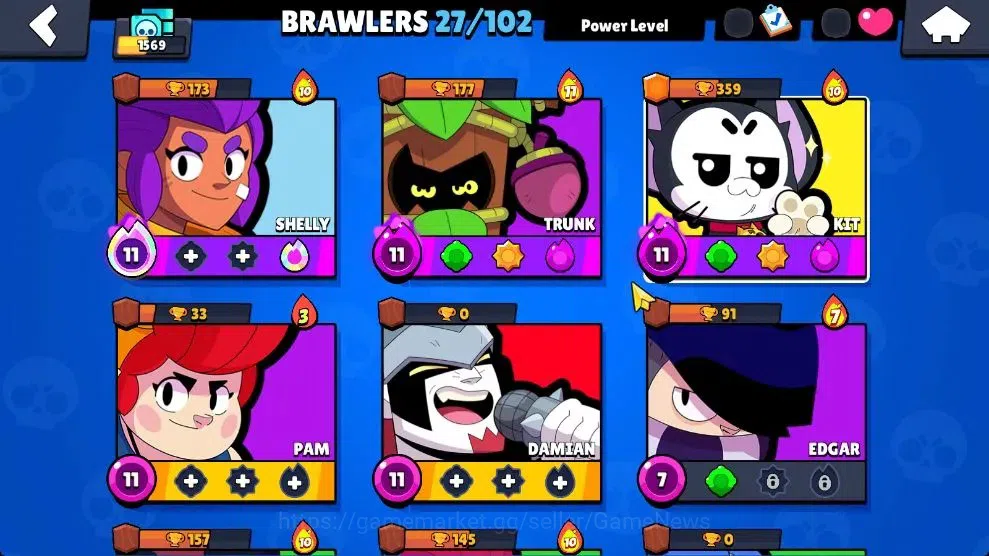 Brawl Stars Accounts 1569 Trophy|27 Brawlers 5 Max Lvl [Kit,Damian,Etc] image 5