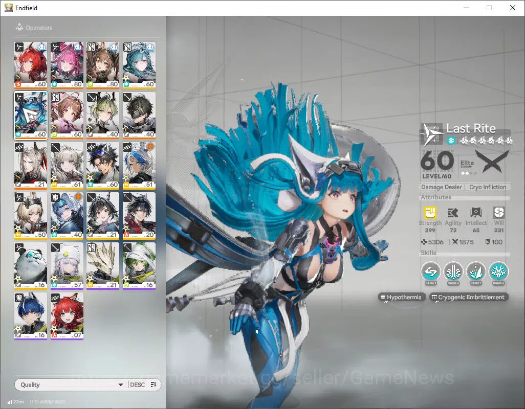 Arknights: Endfield Accounts ASIA|Lv 53|SSR 8(3Limit) [Laevatain,Yvonne,Last Ri image 5