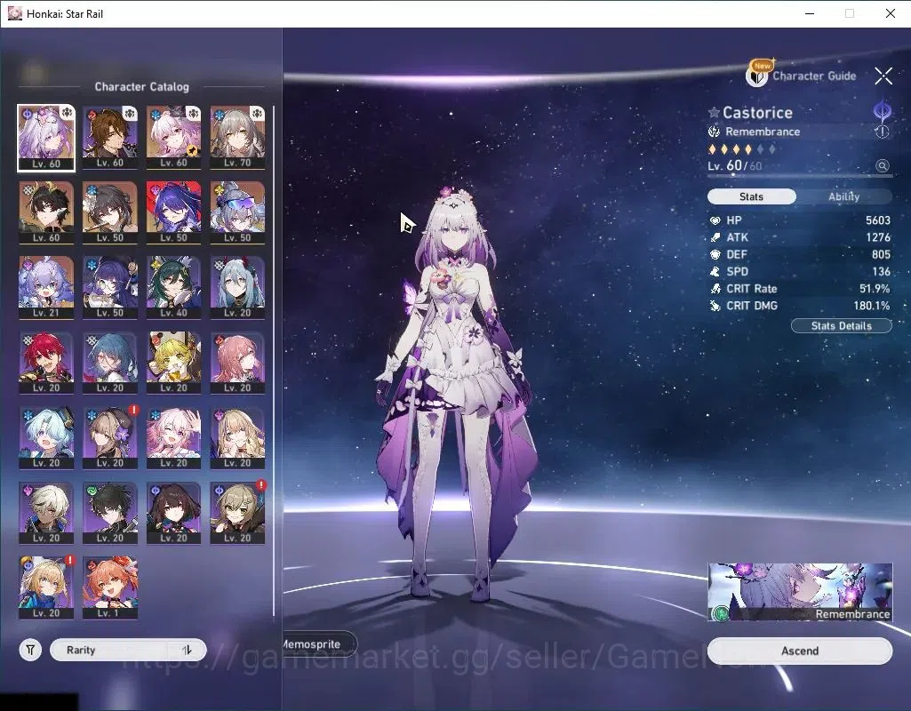 Honkai Star Rail Accounts Asia|TL 50|1 Golden Companion|6 Limited|Castorice+ image 4