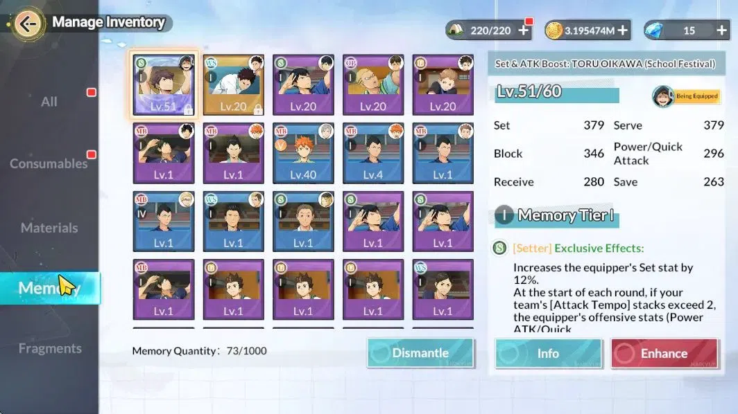 HAIKYU!! FLY HIGH Accounts SEA Lvl 36|2 SP [Ushijima School Festv,Toru+Memo]+ image 5