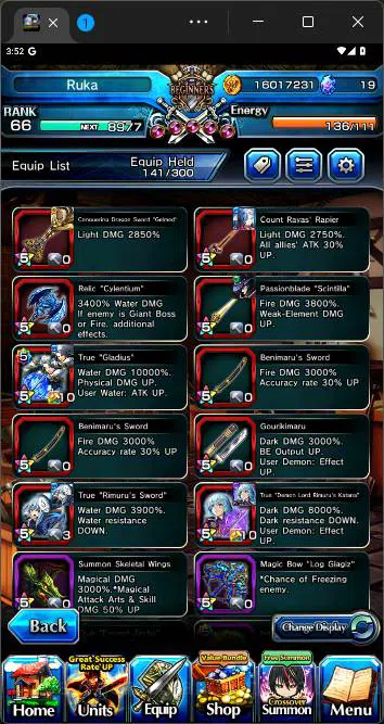 Grand Summoners Accounts Others GLOBAL|9 Ascend|Paladin Roy TW,Inumata TW,DLS Rimuru TW,Valerie,Akemi,etc|Take mail|check 4