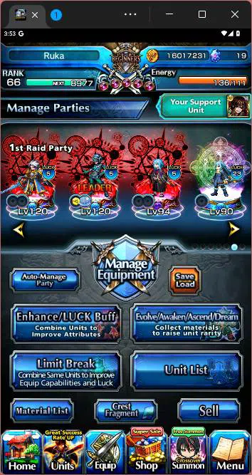 Grand Summoners Accounts Others GLOBAL|9 Ascend|Paladin Roy TW,Inumata TW,DLS Rimuru TW,Valerie,Akemi,etc|Take mail|check 6