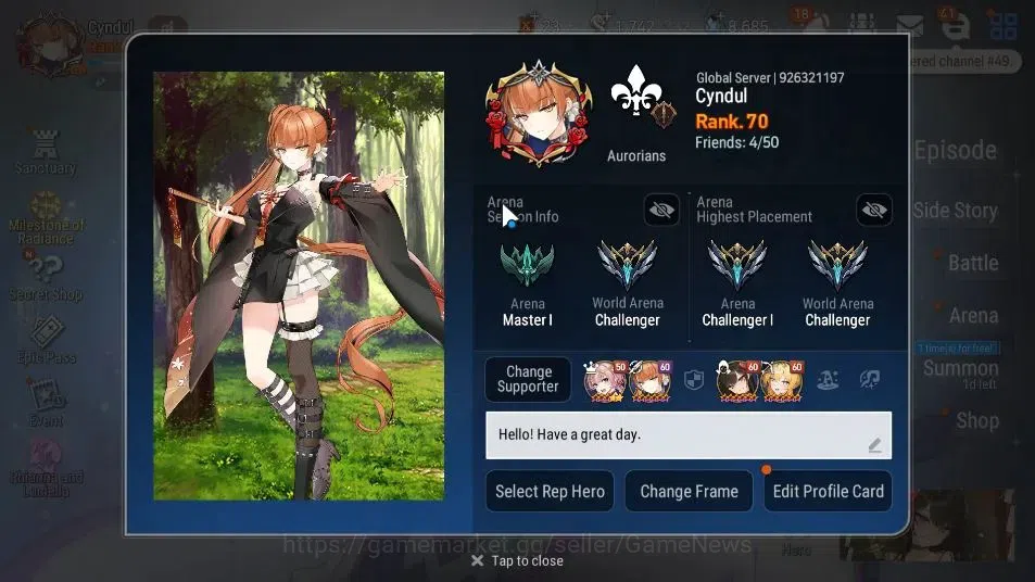 Epic Seven Accounts GLOBAL UnVerif|15 ML(RnL,GenRas,WOTM Tenebria,ZIO, image 2