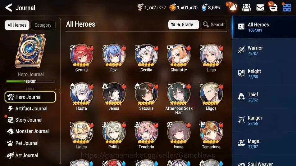 Epic Seven Accounts GLOBAL UnVerif|15 ML(RnL,GenRas,WOTM Tenebria,ZIO, image 7