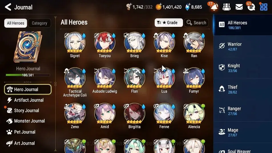 Epic Seven Accounts GLOBAL UnVerif|15 ML(RnL,GenRas,WOTM Tenebria,ZIO, image 8