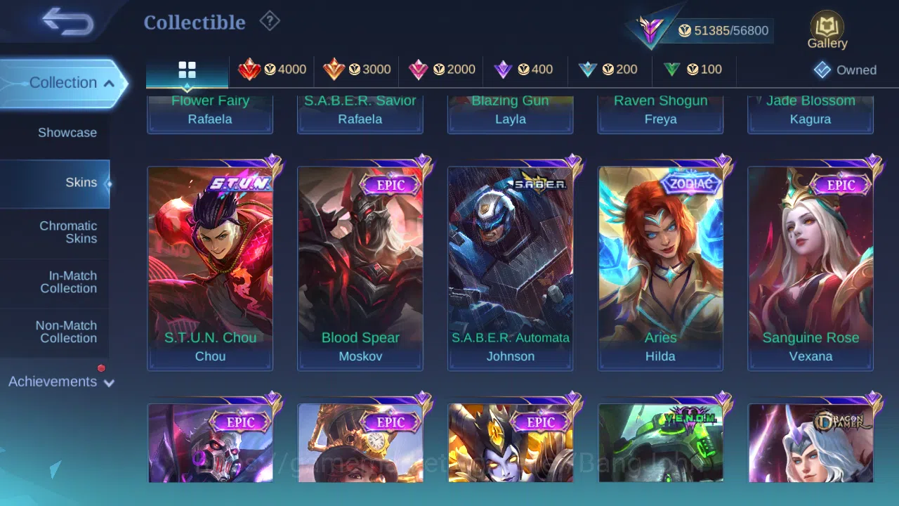 Mobile Legends: Bang Bang Accounts Others Hero 131 | Skin 249 | GLORY | Stun Chou | KOF Karina | Convenant Benedetta 7