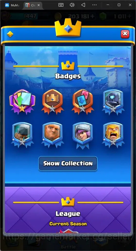 Clash Royale Accounts High-End Global |CL 1447|KTL 14|Trophy 8500| 8 Champ| 2 Hero| 13 Evo|Arena 22|1011 Gems| 203k Gold 5