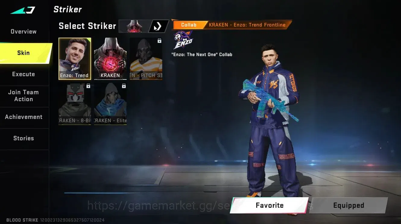 Blood Strike Accounts Collab Skin ASIA|ETERNAL DEagle-Scorpius Lv2|Collab TR [JACK,FN2000]+Enzo [KRAKEN]|ULTRA 7