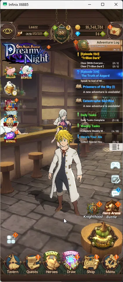 The Seven Deadly Sins: Grand Cross Accounts ASIA | 4M CC | 1 LR Ludociel | 6 UR DKM, Chaos Art image 2