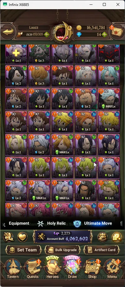 The Seven Deadly Sins: Grand Cross Accounts ASIA | 4M CC | 1 LR Ludociel | 6 UR DKM, Chaos Art image 6