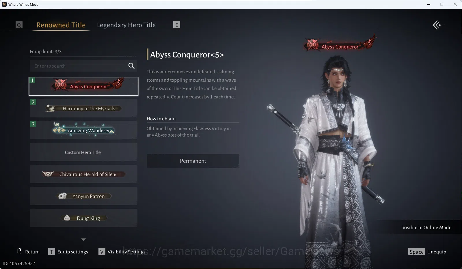 Where Winds Meet Accounts GLOBAL|Lv 85|GS 21k|Abyss Conq 5 - Swords of One|1 image 2