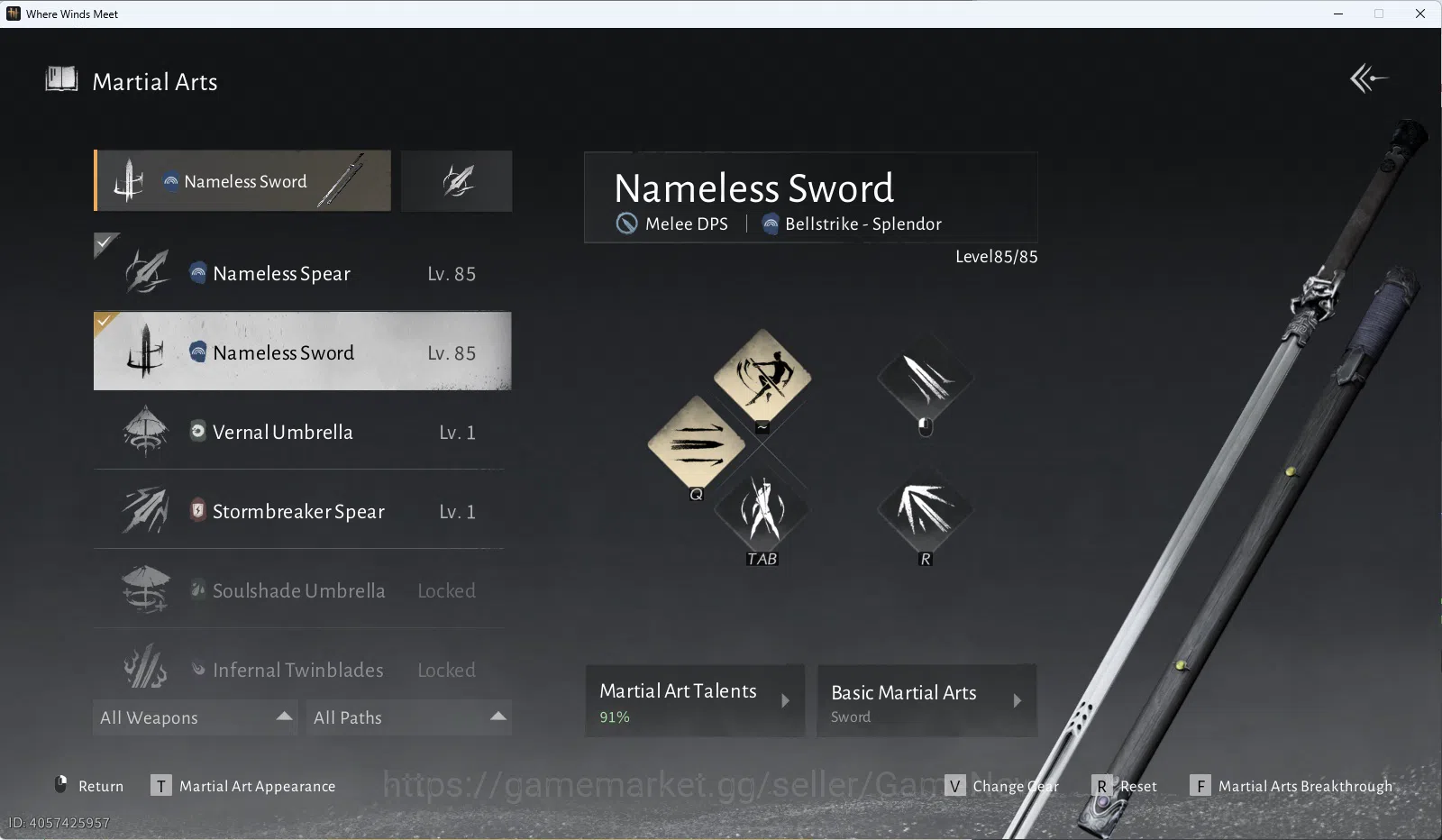 Where Winds Meet Accounts GLOBAL|Lv 85|GS 21k|Abyss Conq 5 - Swords of One|1 image 9