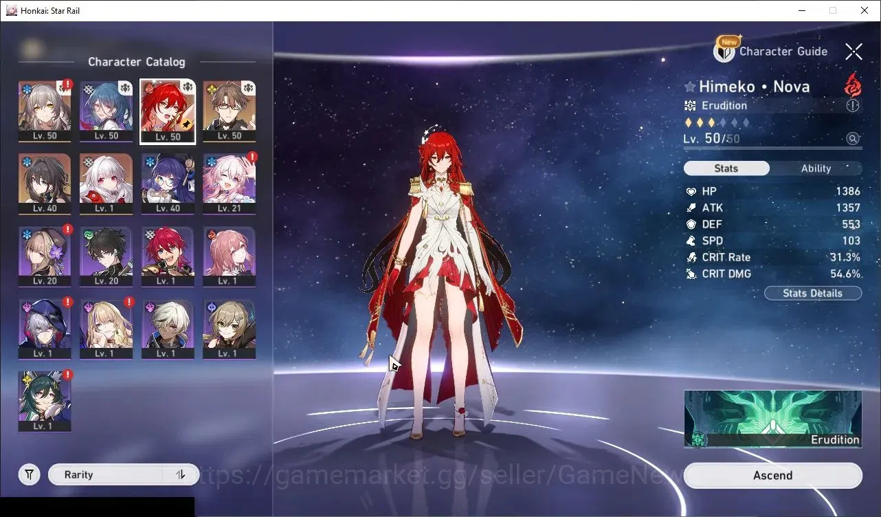 Honkai Star Rail Accounts Starter Asia|TL 30| 2 Limited| Himeko Nova & Ruan Mei + 2 STD Char Clara & Welt |Female MC|The 1
