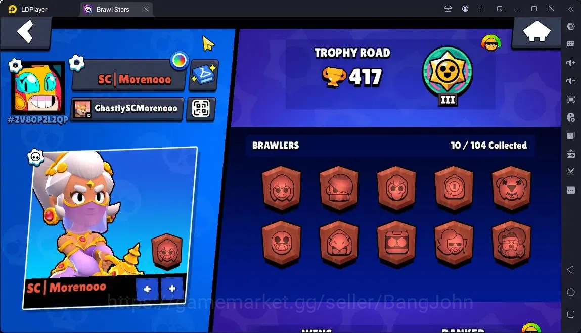 Brawl Stars Accounts Global |10 Brawler|2 Max hypercharge(Shelly,Edgar)|1260 Bling|70 Gems|1 S Rare,2 Epic Skins| ProtectOff 2