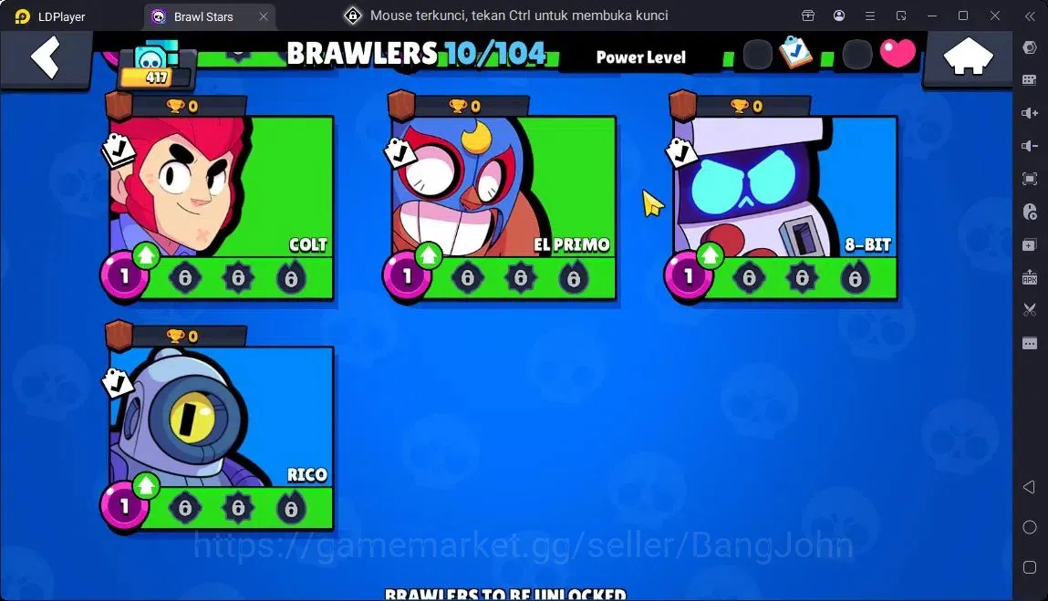 Brawl Stars Accounts Global |10 Brawler|2 Max hypercharge(Shelly,Edgar)|1260 Bling|70 Gems|1 S Rare,2 Epic Skins| ProtectOff 6