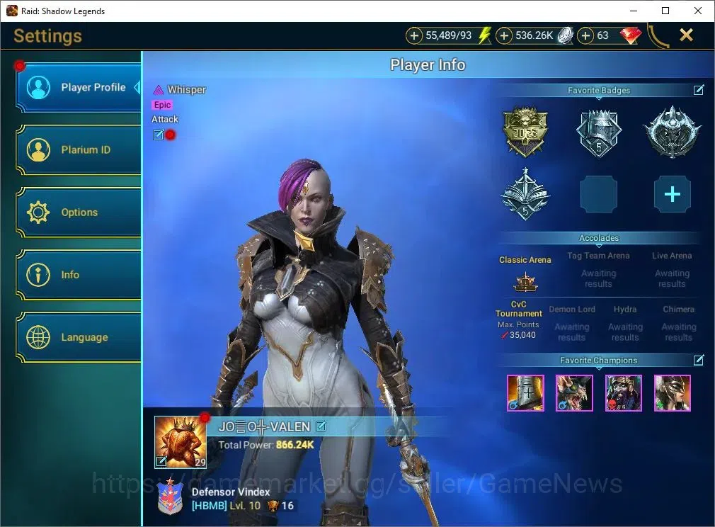 Raid: Shadow Legends Accounts Mid-Game Lv 29|866K Power|20 2
