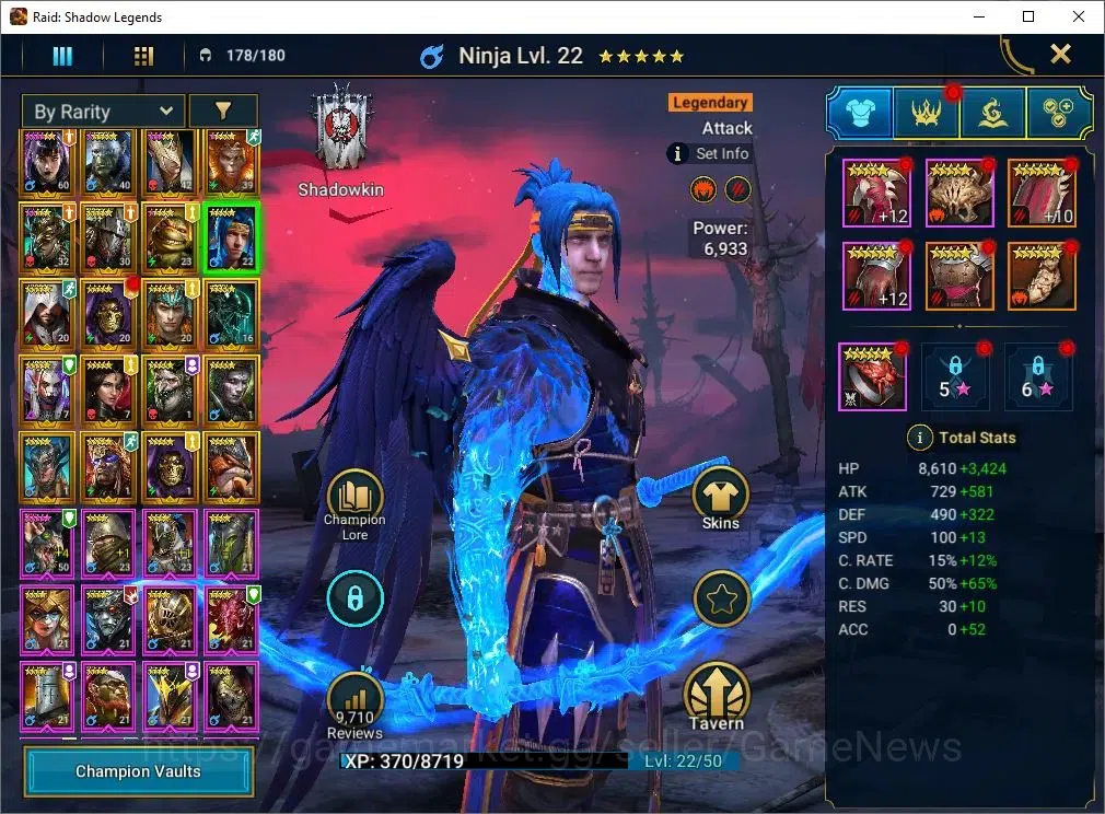 Raid: Shadow Legends Accounts Mid-Game Lv 29|866K Power|20 6