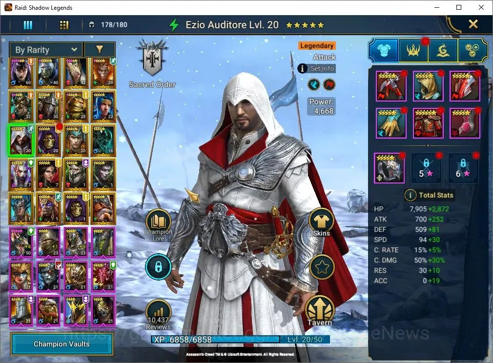 Raid: Shadow Legends Accounts Mid-Game Lv 29|866K Power|20 7
