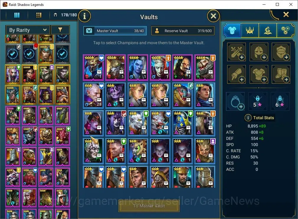 Raid: Shadow Legends Accounts Mid-Game Lv 29|866K Power|20 9