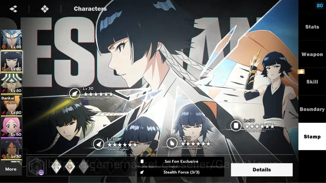 BLEACH: Soul Resonance Accounts NuverseSEA|LV 62|6 SSR [(SoiFonB1,Urahara,Ichigo)+ image 10