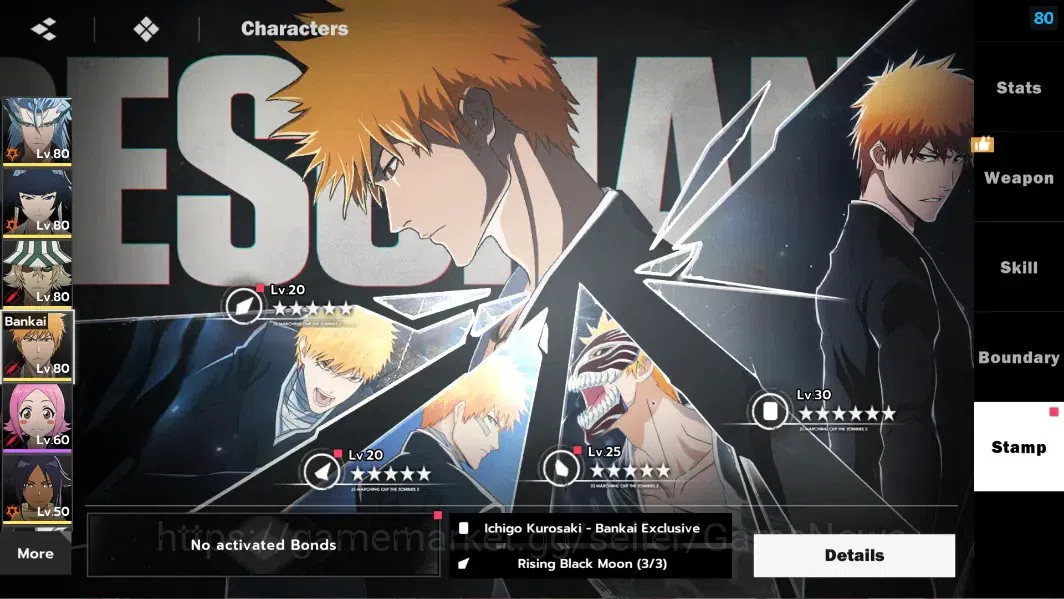 BLEACH: Soul Resonance Accounts NuverseSEA|LV 62|6 SSR [(SoiFonB1,Urahara,Ichigo)+ image 16