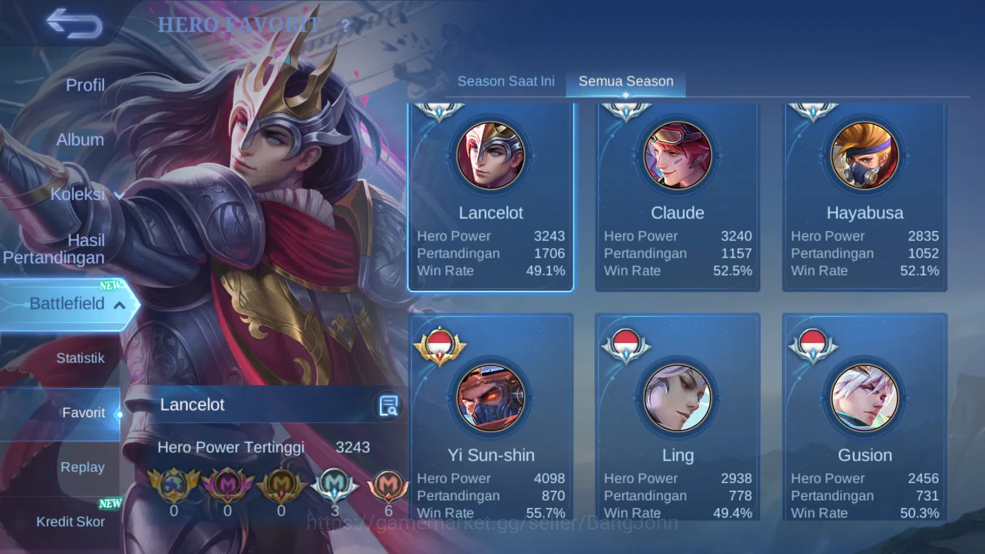 Mobile Legends: Bang Bang Accounts Hero 128 | Skin 331 | Legend Lunox | Aspirant Ruby image 16