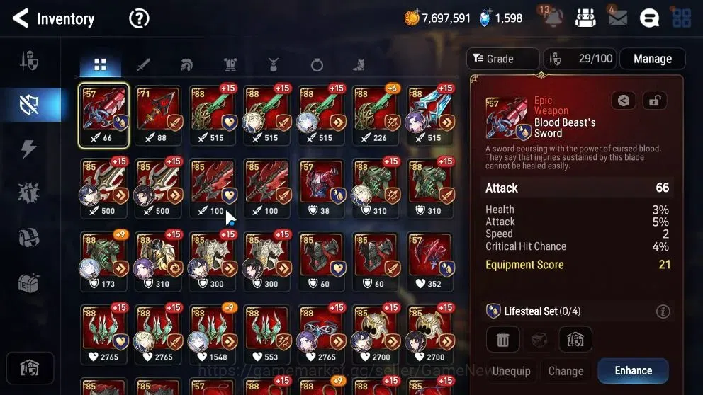 Epic Seven Accounts Starter GLOBAL UnVerif|New Era|3 ML(WOTM TenebriaBW ISeria,US Choux)+Ab Fumyr,Ivana,etc|Poh ON|2K 14