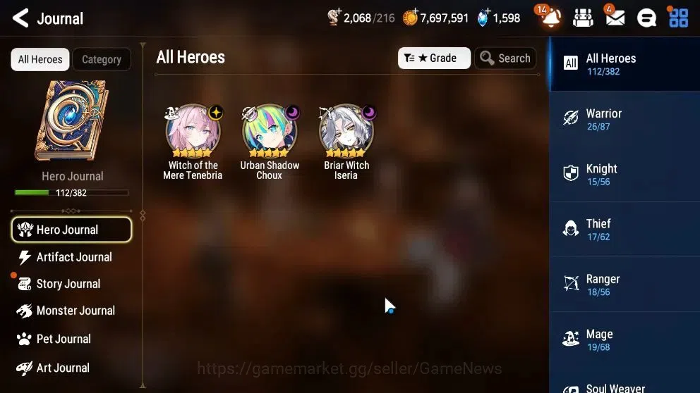 Epic Seven Accounts Starter GLOBAL UnVerif|New Era|3 ML(WOTM TenebriaBW ISeria,US Choux)+Ab Fumyr,Ivana,etc|Poh ON|2K 6