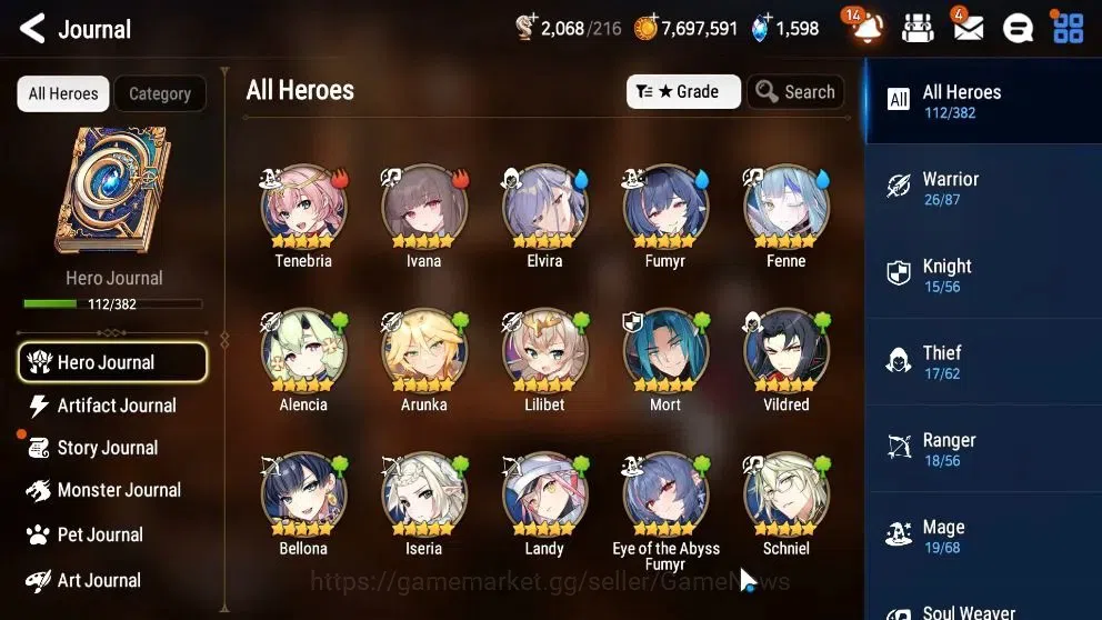 Epic Seven Accounts Starter GLOBAL UnVerif|New Era|3 ML(WOTM TenebriaBW ISeria,US Choux)+Ab Fumyr,Ivana,etc|Poh ON|2K 7
