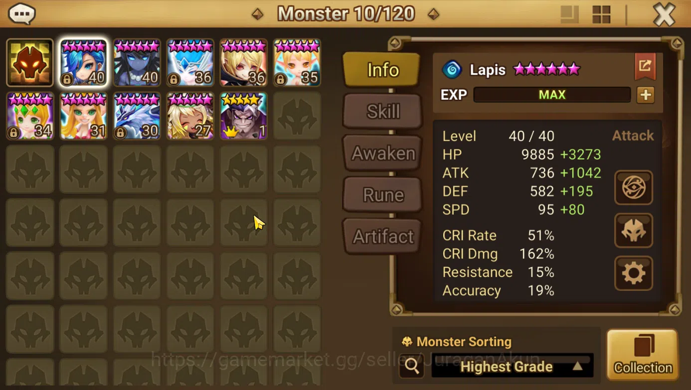 Summoners War: Sky Arena Accounts Starter ASIA STARTER 1 LD Vancliffe + Many Scroll|2 NB5+9 6* Monster|1 Trans Scroll,4 7