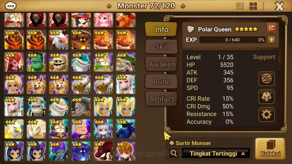 Summoners War: Sky Arena Accounts EU Starter With Light Polar Queen and 1.3K energy  image 4