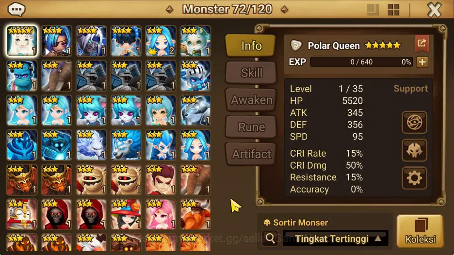 Summoners War: Sky Arena Accounts EU Starter With Light Polar Queen and 1.3K energy  image 5