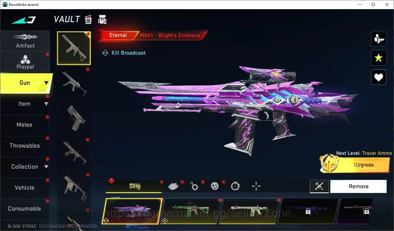 Blood Strike Accounts Starter ASIA|STARTER|1 ETERNAL: M4A1-Blight's Embrace|1 AOT Playpal|3 ULTRA Guns|1 ULTRA Striker|1 1