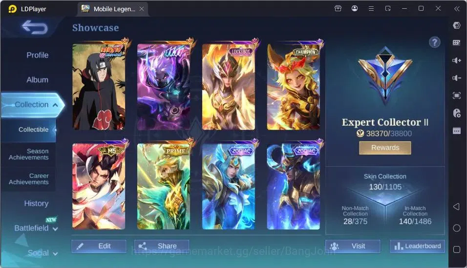 Mobile Legends: Bang Bang Accounts Global|Hero 45|Skin 130|Expert|Naruto Julian+Gaara image 14