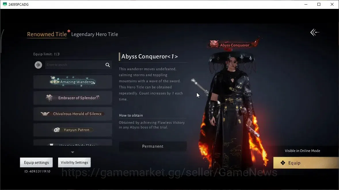 Where Winds Meet Accounts GLOBAL|Lv 88|GS 22K|Abyss Conqueror 1|1 HC+6,3K Ja image 3