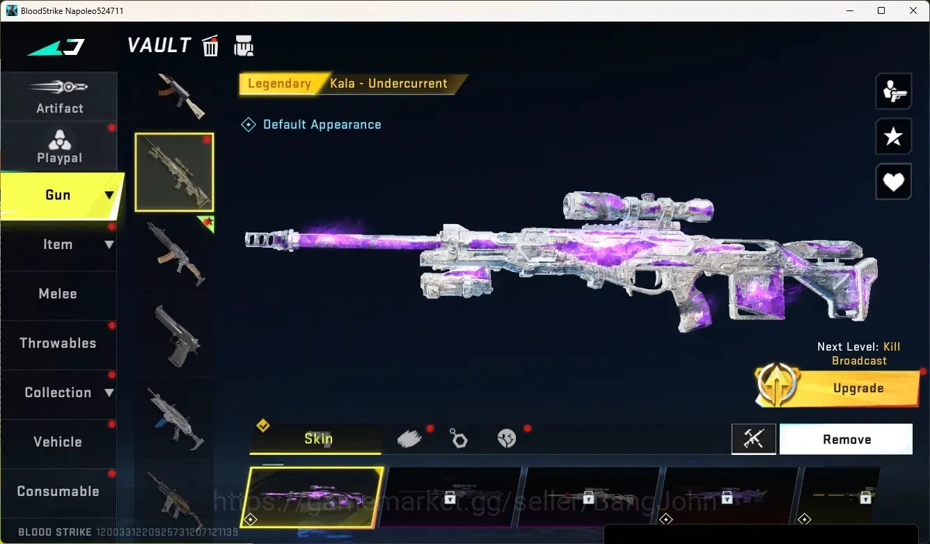 Blood Strike Accounts Collab Skin ASIA | 1 Collab Gun:KAG-6 - Comandante [Enzo]| 3 Legendary Gun|1 Changing Name Card|Check 3
