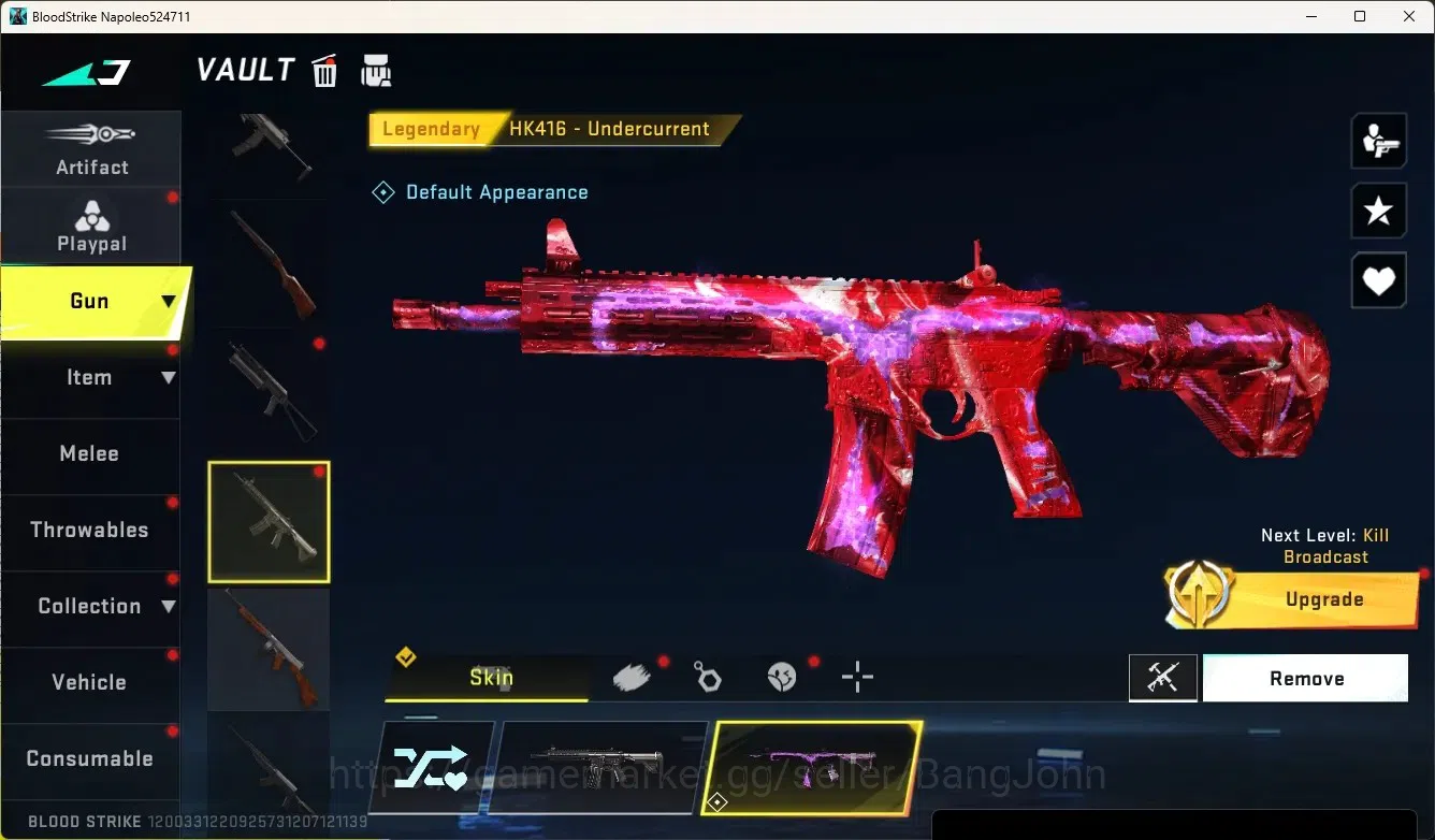 Blood Strike Accounts Collab Skin ASIA | 1 Collab Gun:KAG-6 - Comandante [Enzo]| 3 Legendary Gun|1 Changing Name Card|Check 5