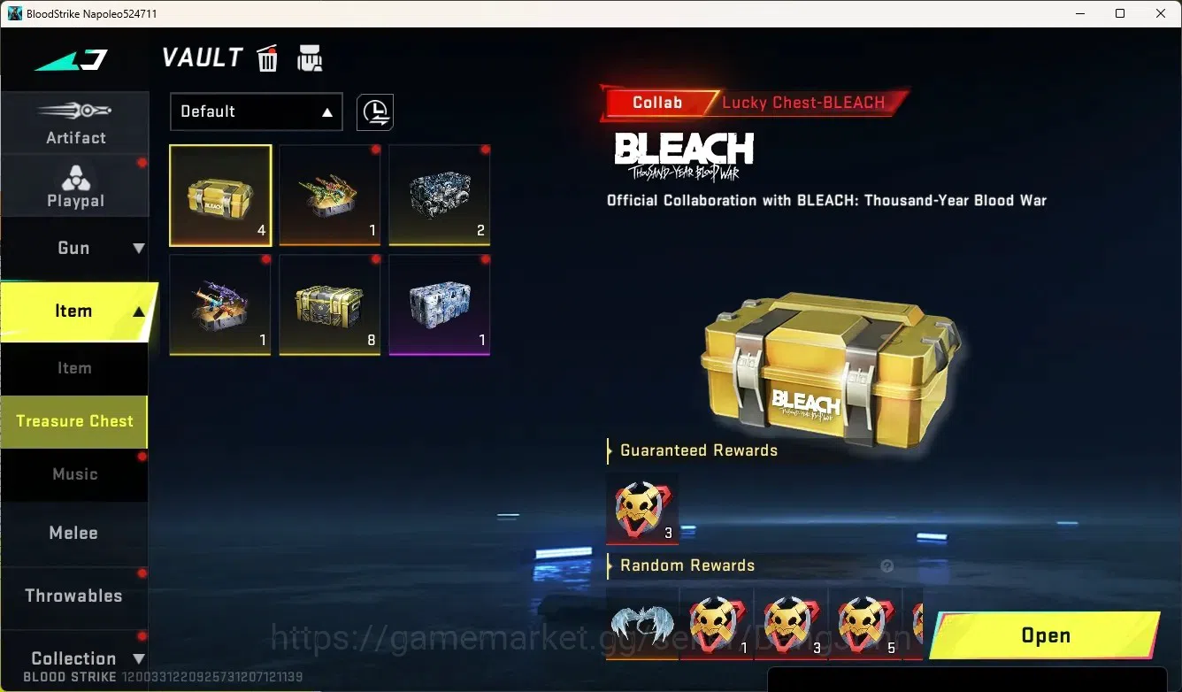 Blood Strike Accounts Collab Skin ASIA | 1 Collab Gun:KAG-6 - Comandante [Enzo]| 3 Legendary Gun|1 Changing Name Card|Check 7