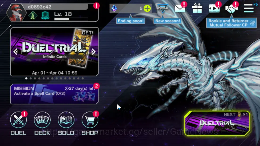 Yu-Gi-Oh! Master Duel Accounts Lv 18 | 20 Deck |VSK9,Sky Striker,Radiant Typhoon, image 1