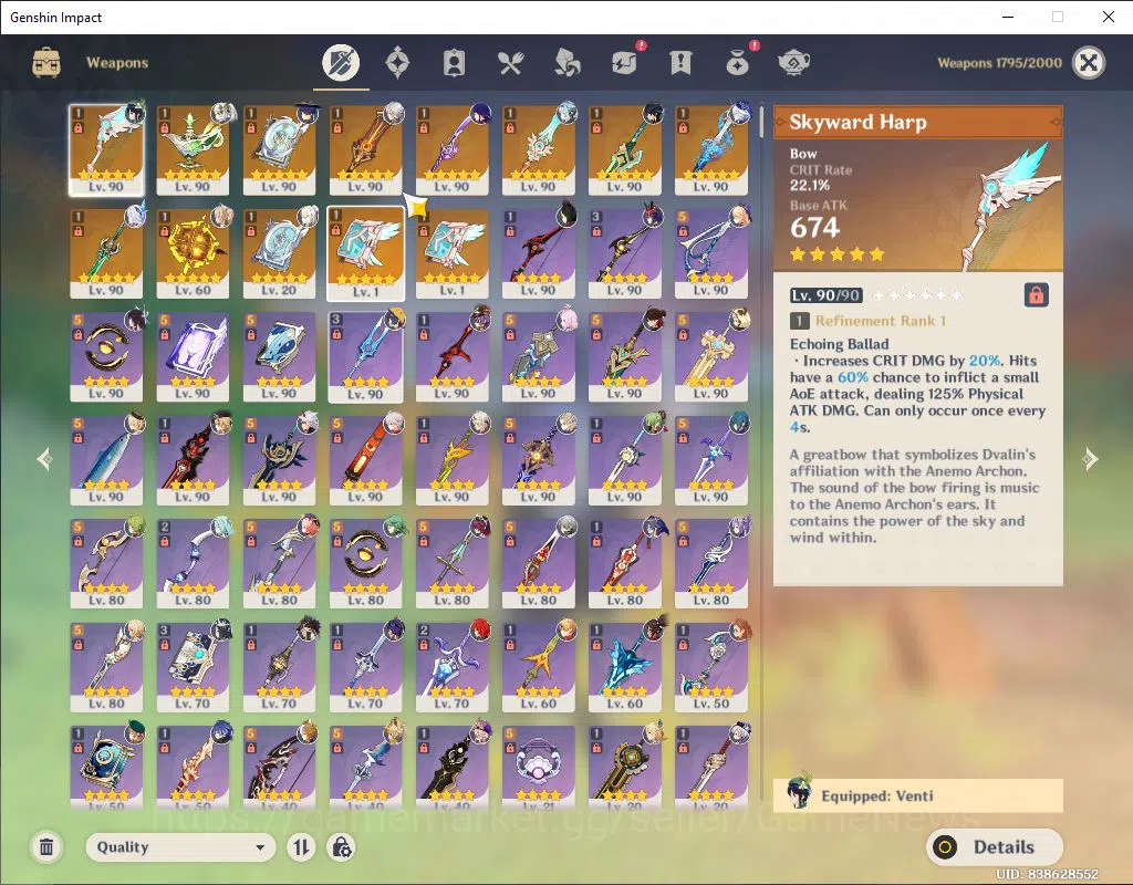 Genshin Impact Accounts ASIA|Free HSR|AR60|PreamTeam Flins|20Limit+13(*5We image 13