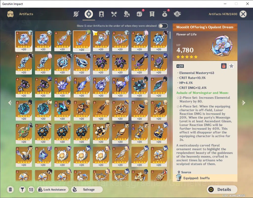 Genshin Impact Accounts ASIA|Free HSR|AR60|PreamTeam Flins|20Limit+13(*5We image 14